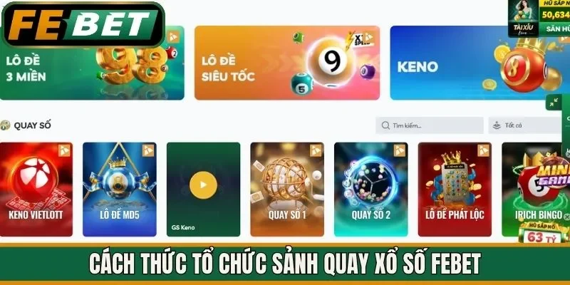 Cách thức tổ chức sảnh quay xổ số FEBET